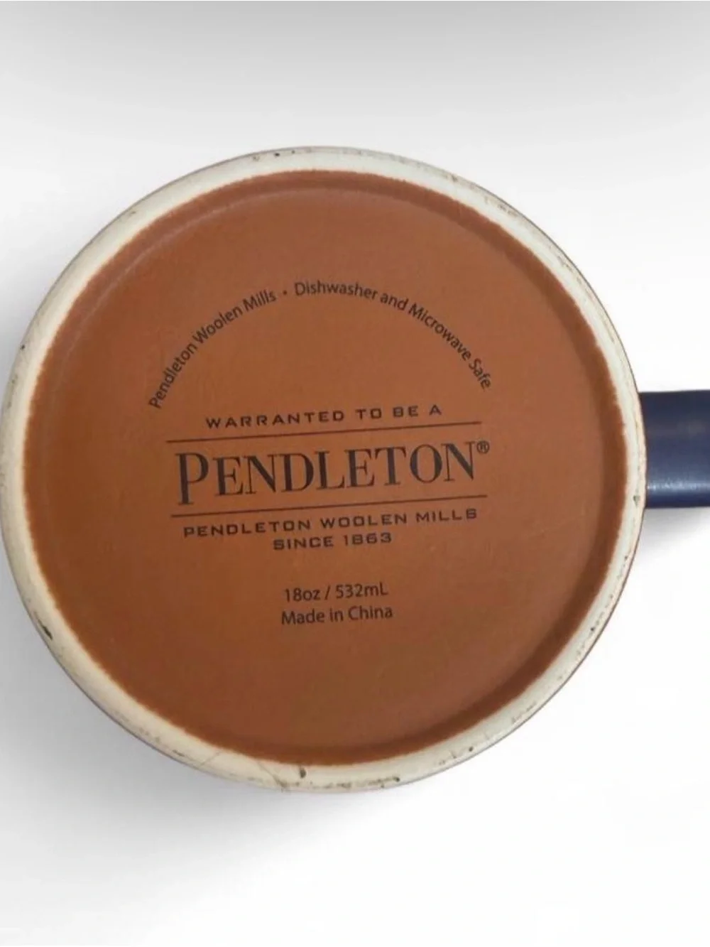 Pendleton National Parks Collection Navy Blue and Brown Striped Ceramic Mug